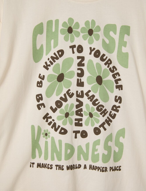 Switch Kindness Long Sleeve Boxy Graphic Tee, Vanilla product photo View 02 L