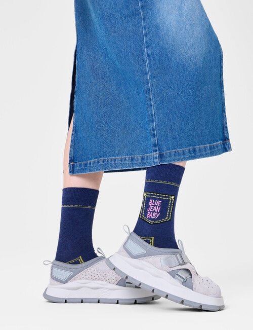 Happy Socks Jean Baby Socks, Denim Blue product photo View 02 L