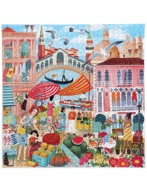 Puzzles eeBOO Venice Open Market 1000-piece Jigsaw Puzzle product photo View 02 L