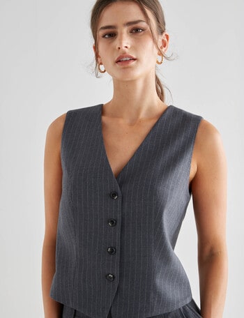 State of play Sawyer Vest, Charcoal Stripe product photo