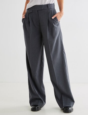 State of play Otto Wide Leg Pant, Charcoal Stripe product photo