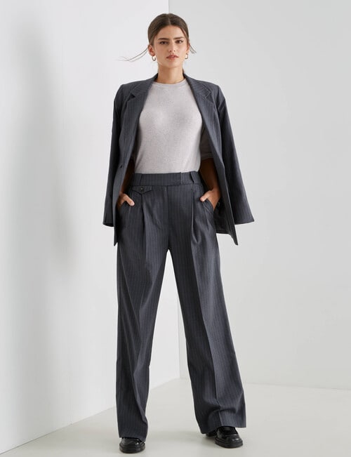 State of play Otto Wide Leg Pant, Charcoal Stripe product photo View 03 L