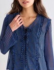 Mineral Lexie Tie Top, Blue & Black Print product photo View 04 S