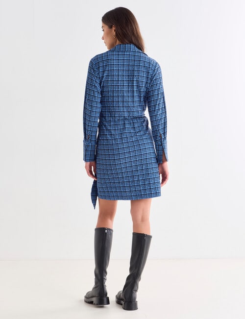 Mineral Evie Checkered Dress, Blue & Black product photo View 02 L