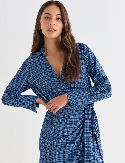 Mineral Evie Checkered Dress, Blue & Black product photo View 05 L