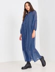 Mineral Issy Long Shirt Dress, Blue & Black product photo View 03 S
