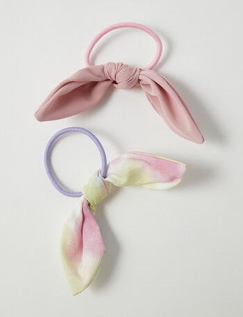 Switch Knot Bow Hair Tie, 2-Pack, Pink product photo