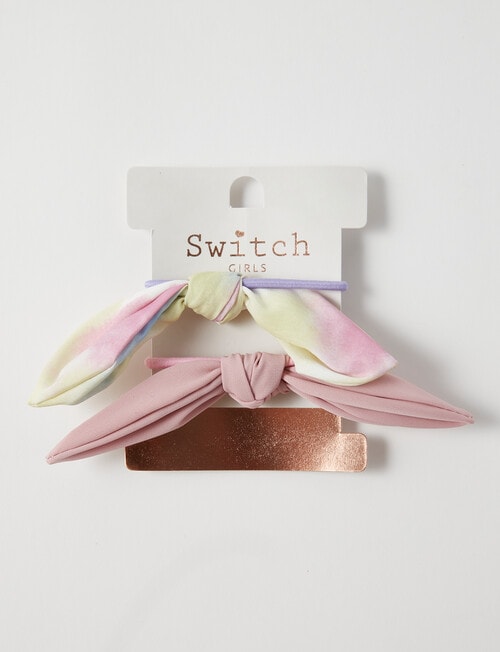 Switch Knot Bow Hair Tie, 2-Pack, Pink product photo View 02 L