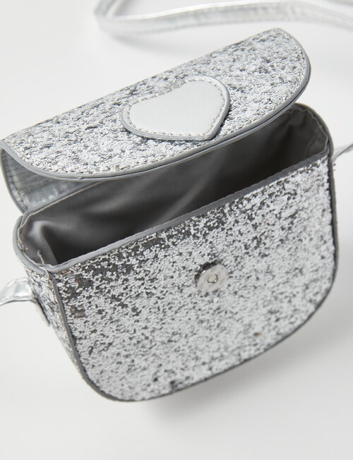 Mac & Ellie Glitter Cross Body Bag, Silver product photo View 03 L