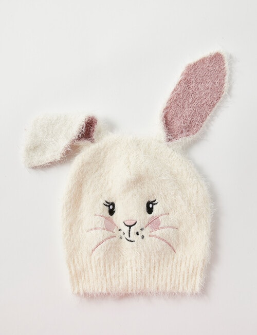 Mac & Ellie Fluffy Bunny Beanie, Natural product photo View 02 L