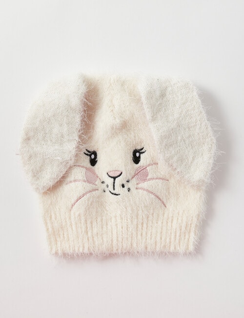 Mac & Ellie Fluffy Bunny Beanie, Natural product photo View 03 L