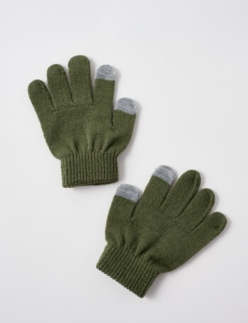 Mac & Ellie Contrast Fingertip Glove, Khaki product photo