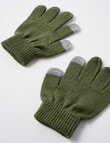 Mac & Ellie Contrast Fingertip Glove, Khaki product photo View 02 S