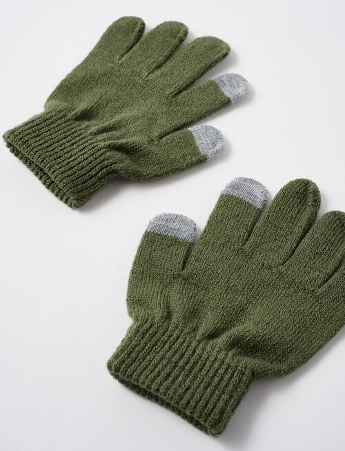 Mac & Ellie Contrast Fingertip Glove, Khaki product photo View 02 L