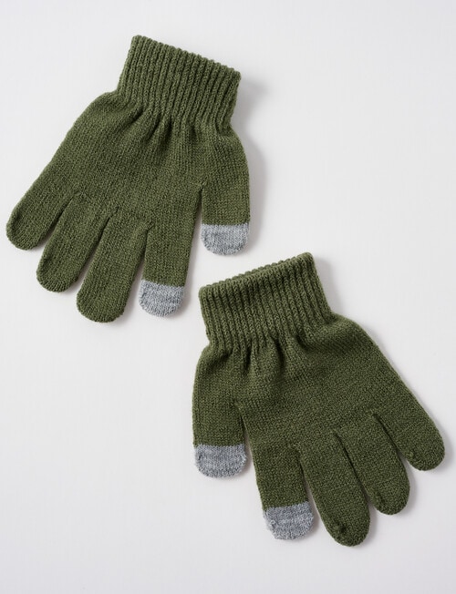 Mac & Ellie Contrast Fingertip Glove, Khaki product photo View 03 L