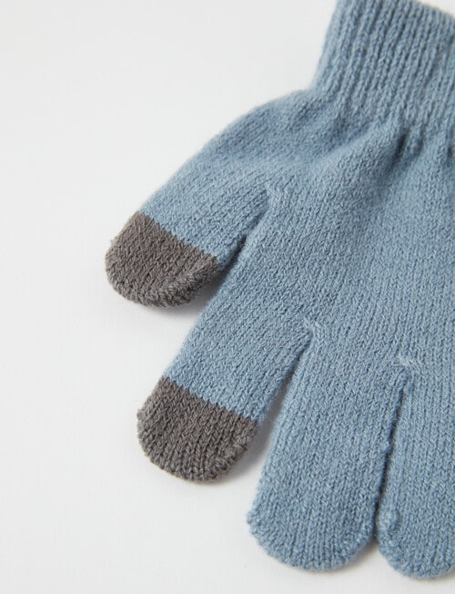 Mac & Ellie Contrast Fingertip Glove, Blue product photo View 02 L