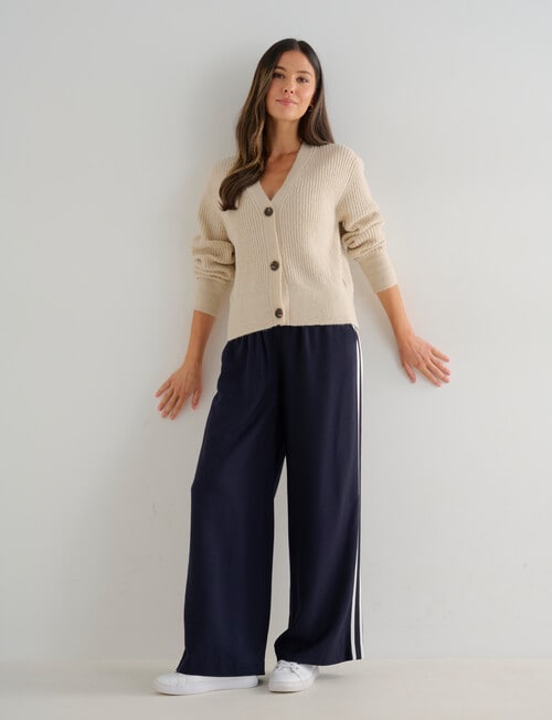 Whistle Rib Cardigan, Oatmarle product photo View 03 L