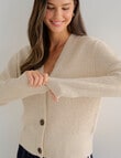 Whistle Rib Cardigan, Oatmarle product photo View 05 S