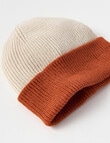 Whistle Accessories Contrast Beanie, Natural & Rust product photo View 02 S