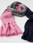 Whistle Accessories Knit Colourblock Scarf, Navy, Pink & Grey product photo View 02 S