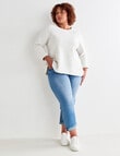 Studio Curve Ribbed Winter Knit Tee, White Marle product photo View 03 S