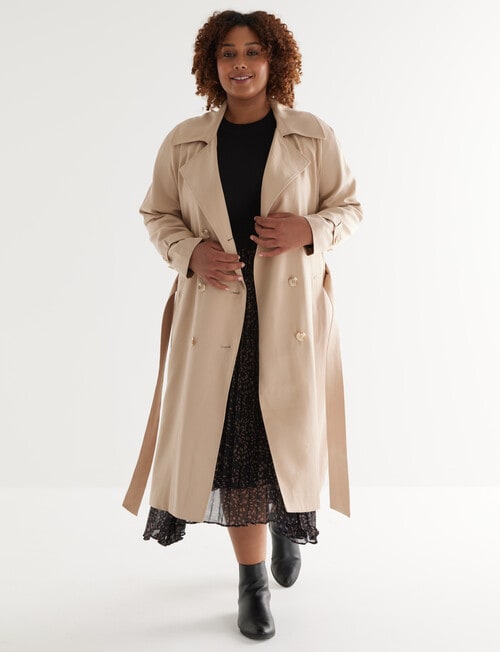 Studio Curve Trench Coat, Camel product photo View 03 L