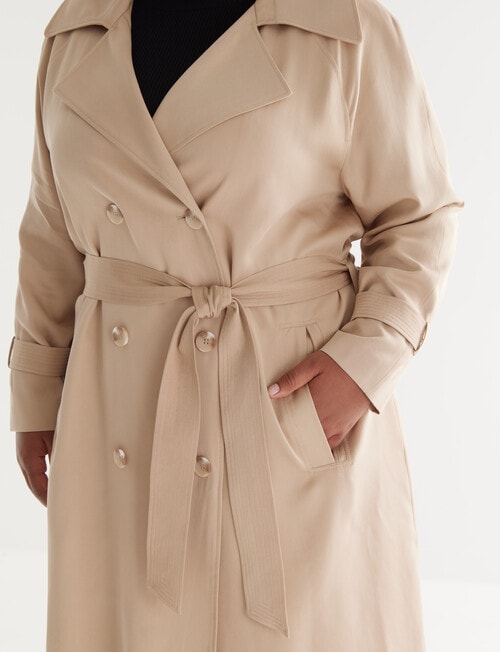 Studio Curve Trench Coat, Camel product photo View 04 L