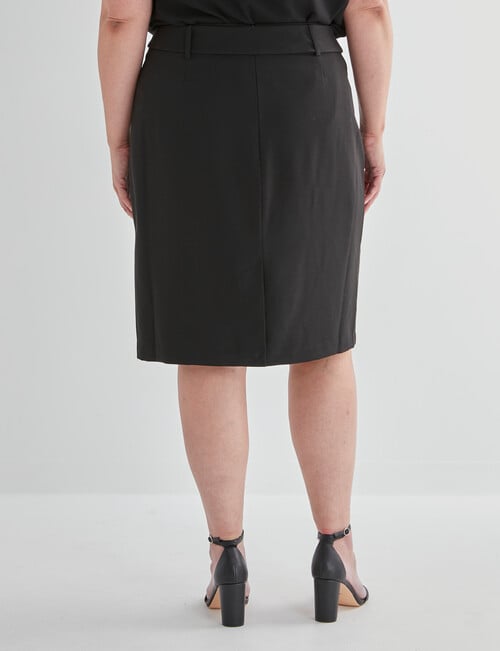 Studio Curve Belted 2Way Stretch Pencil Skirt, Black product photo View 02 L