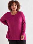 Studio Curve Supersoft Rib Insert Top, Magenta product photo View 03 S