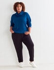 Studio Curve Supersoft Roll Neck Ribbed Sweatshirt, Teal product photo View 03 S