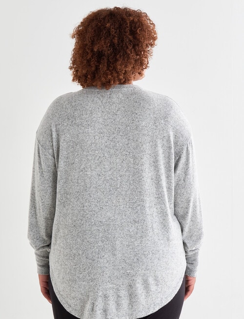 Studio Curve Supersoft V-Neck Top, Grey Marle product photo View 02 L