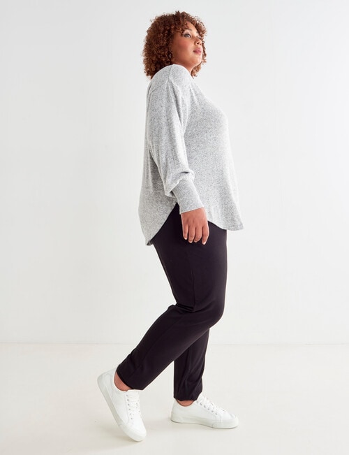 Studio Curve Supersoft V-Neck Top, Grey Marle product photo View 03 L
