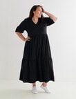 Studio Curve Knit Tiered Dress, Black product photo View 03 S