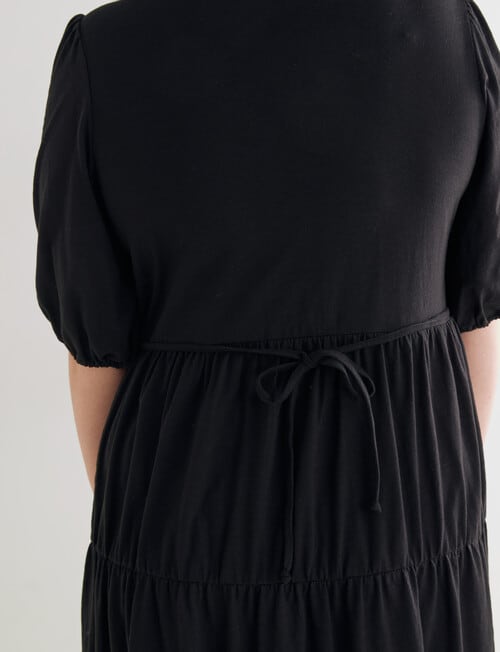 Studio Curve Knit Tiered Dress, Black product photo View 05 L