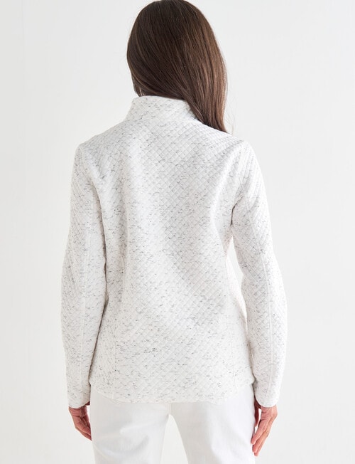 Ella J Zip Sweatshirt, White Texture product photo View 02 L