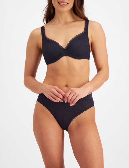 Berlei Barely There Lace Tshirt Bra, Navy, B-E product photo View 04 L