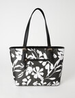 Boston + Bailey Floral Printed Tote Bag, Black & White product photo View 02 S