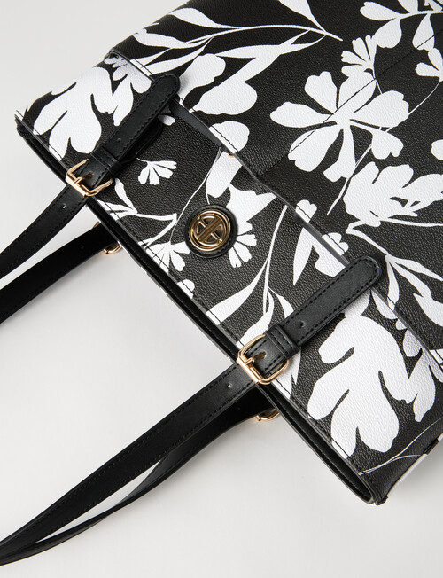 Boston + Bailey Floral Printed Tote Bag, Black & White product photo View 04 L