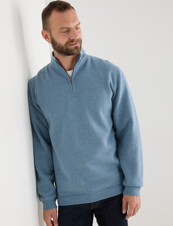 Chisel 1/4 Zip Miller Fleece Sweatshirt,, Light Blue Marle product photo