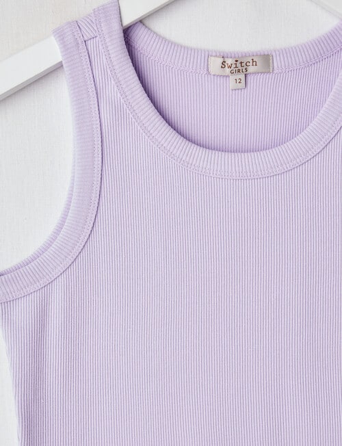 Switch Rib Singlet, Lavender product photo View 02 L