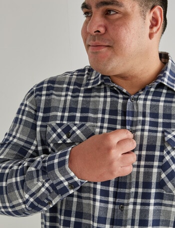 Chisel King Size Shirt Flannel, Blue product photo