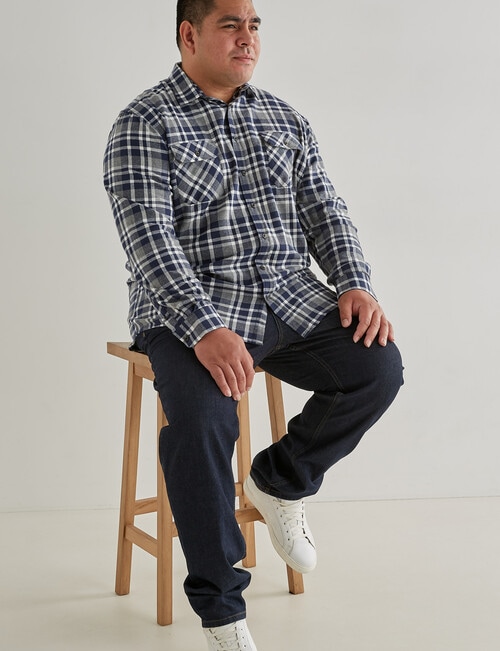 Chisel King Size Shirt Flannel, Blue product photo View 03 L