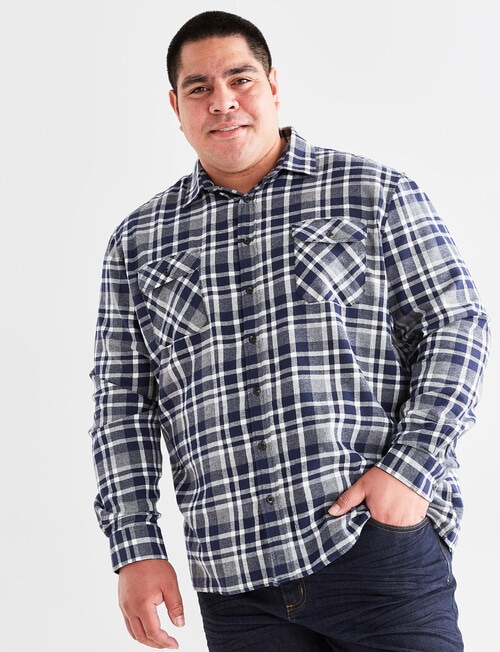Chisel King Size Shirt Flannel, Blue product photo View 04 L