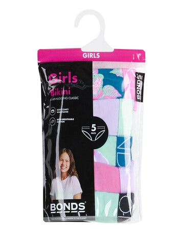 Bonds Multipack Bikini Brief, 5-Pack, Bloom Aqua Pink product photo