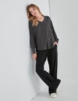 Zest Supersoft Rib V-Neck Top, Black Marle product photo View 03 S