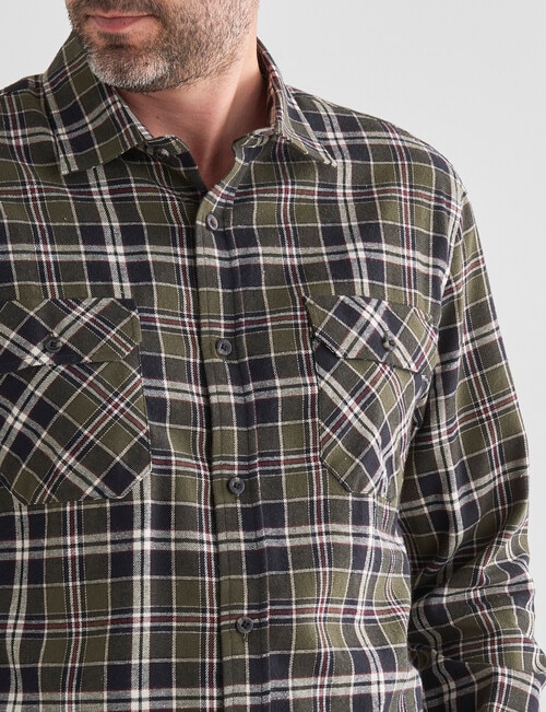 Chisel Long Sleeve Flannel Shirt, Khaki product photo View 04 L