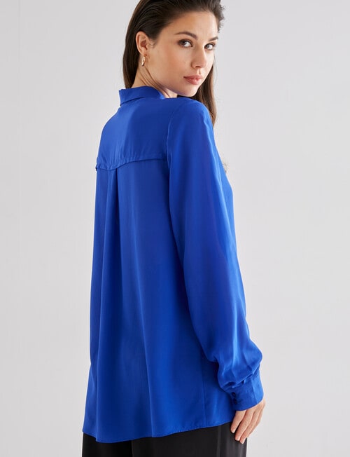 Whistle Classic Silk Shirt, Electric Blue product photo View 02 L