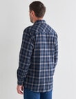 Chisel Long Sleeve Flannel Shirt, Dark Blue product photo View 02 S