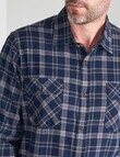 Chisel Long Sleeve Flannel Shirt, Dark Blue product photo View 04 S