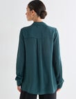 Whistle Classic Silk Shirt, Deep Green product photo View 02 S